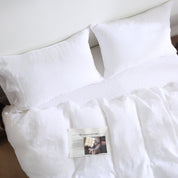 100% Linen Bedding Set (1 Duvet Cover 1 Flat Sheet 2 Pillowcases)
