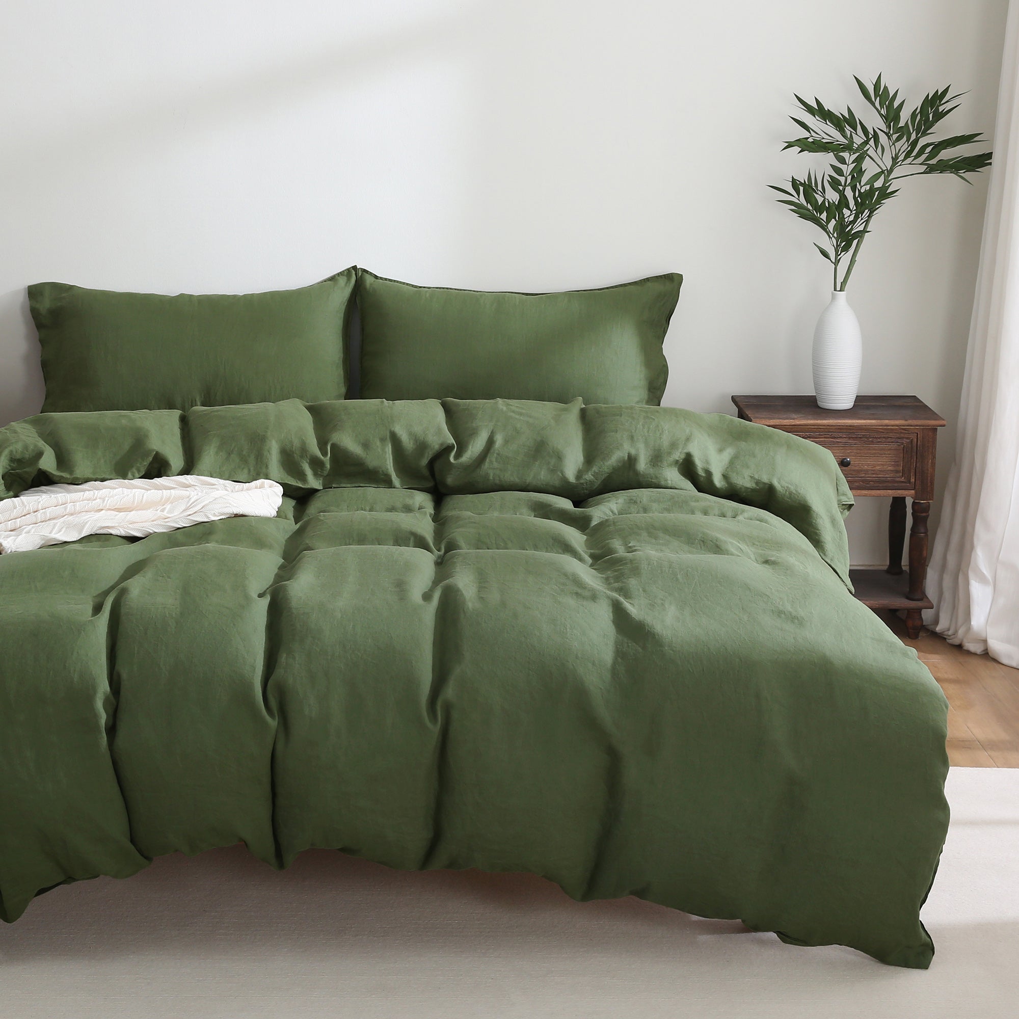 100% Linen Bedding Set (1 Duvet Cover 2 Pillowcases)