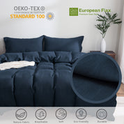 100% Linen Duvet Cover - Navy Duvet Cover Only