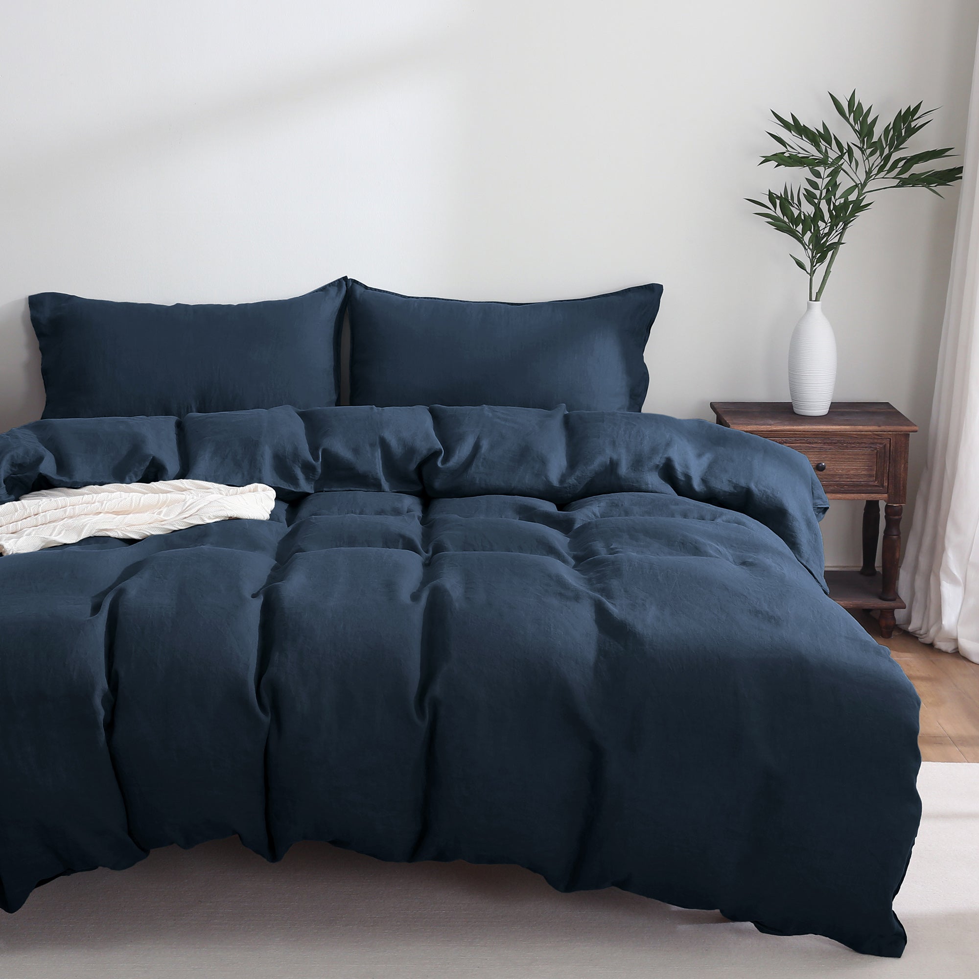 100% Linen Bedding Set (1 Duvet Cover 2 Pillowcases)