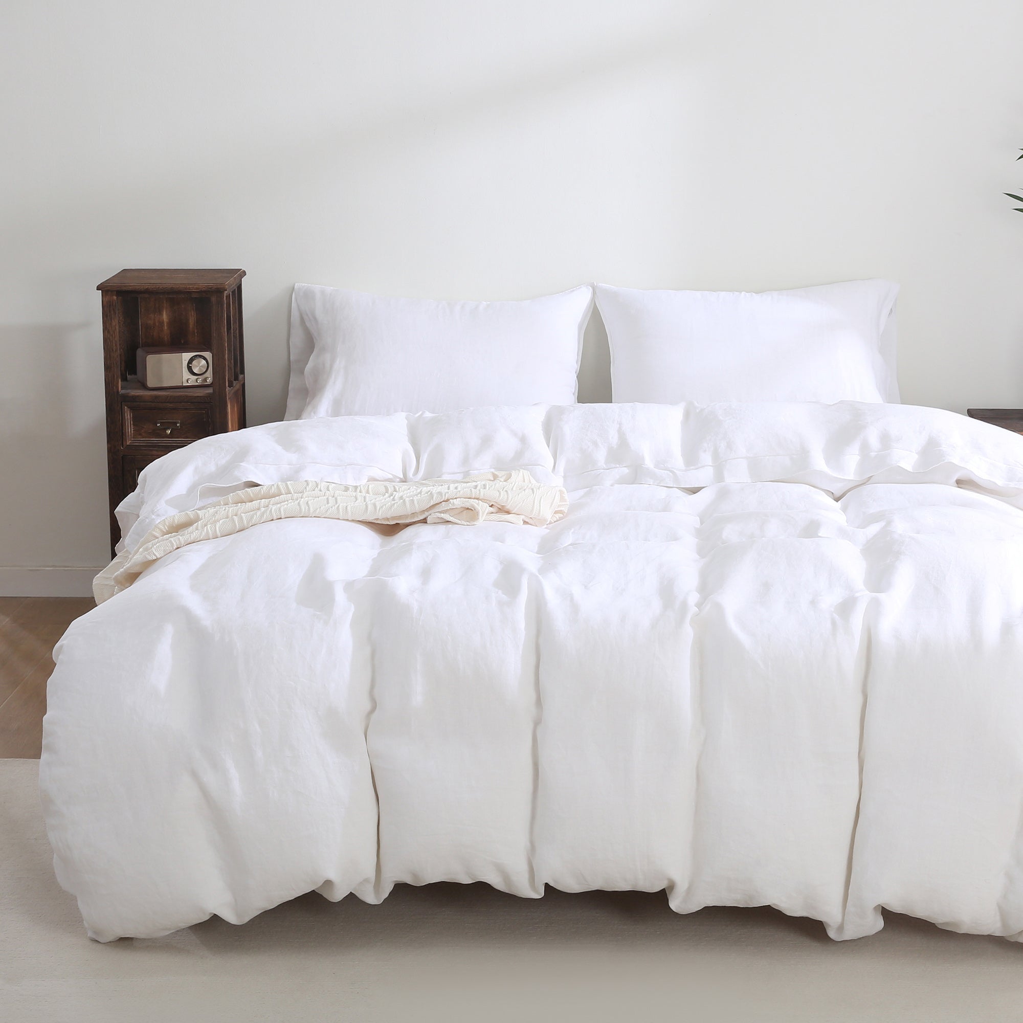 100% Linen Bedding Set (1 Duvet Cover 2 Pillowcases)