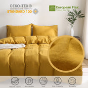 100% Linen Duvet Cover - Yellow Duvet Cover Only