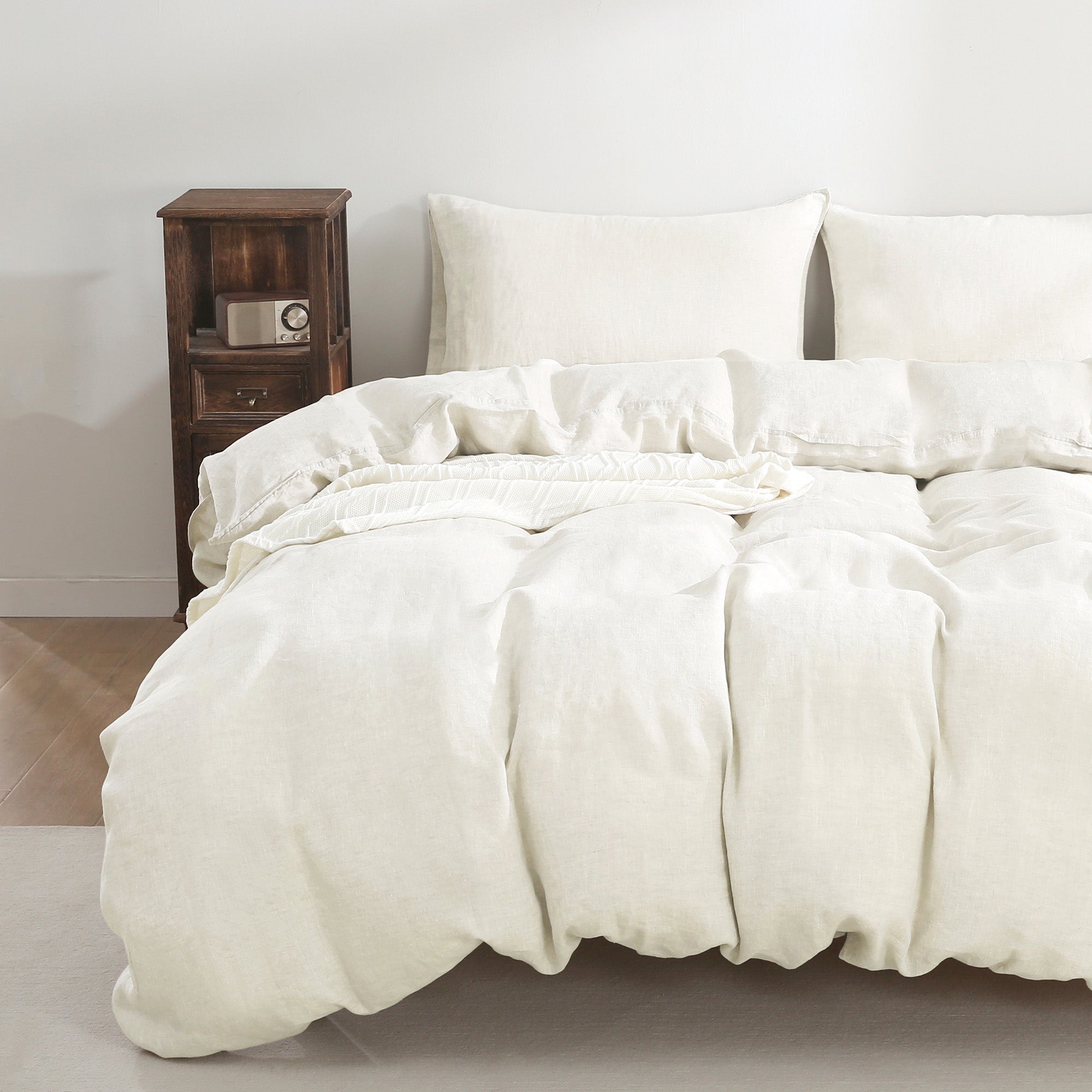 100% Linen Duvet Cover - Cream White Duvet Cover Only