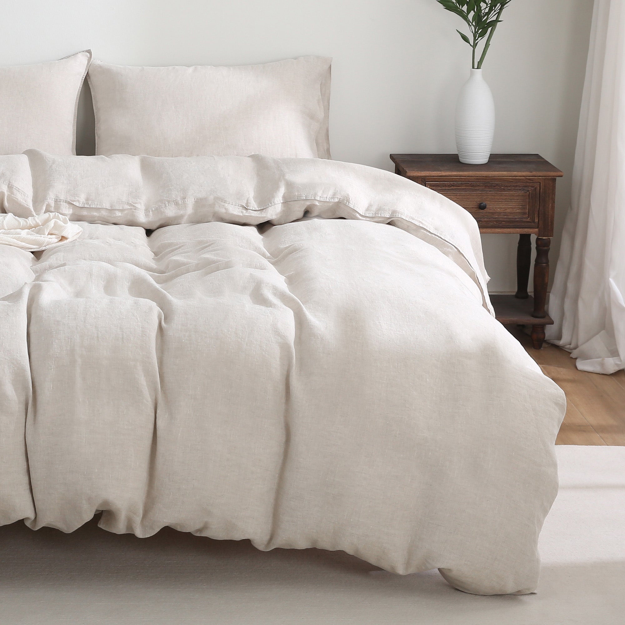 100% Linen Duvet Cover - Natural Linen Duvet Cover Only