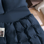 100% Linen Duvet Cover - Navy Duvet Cover Only