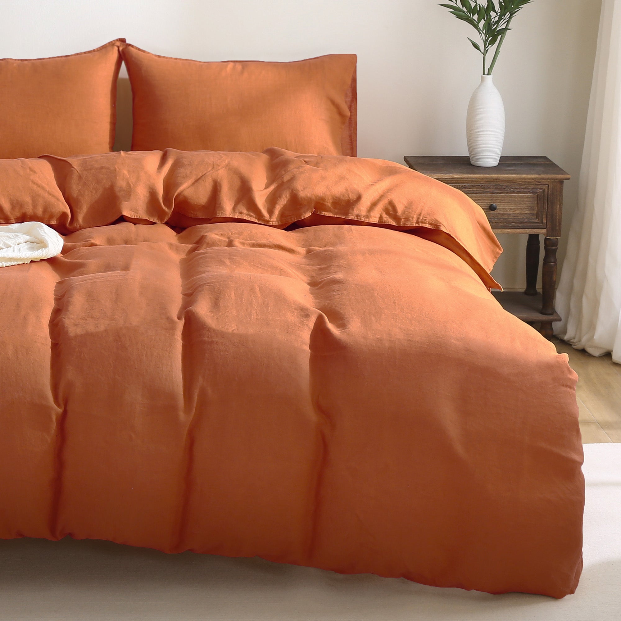 100% Linen Duvet Cover - Caramel Duvet Cover Only