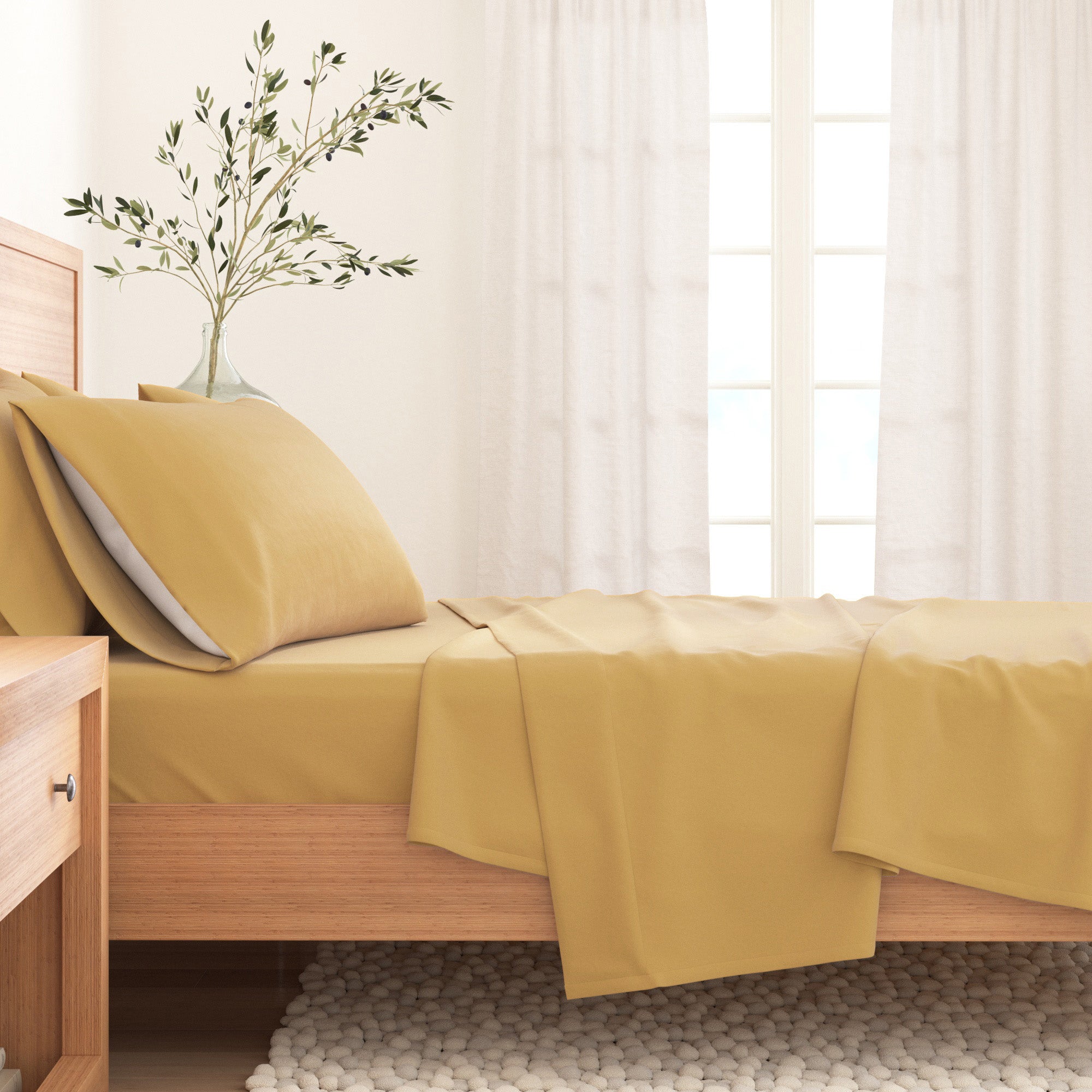 Cotton Solid Flannel Sheet - Nordic Collection