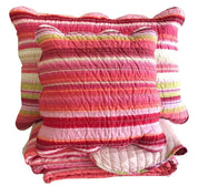 Pink Boho Summer Striped Coverlet Set