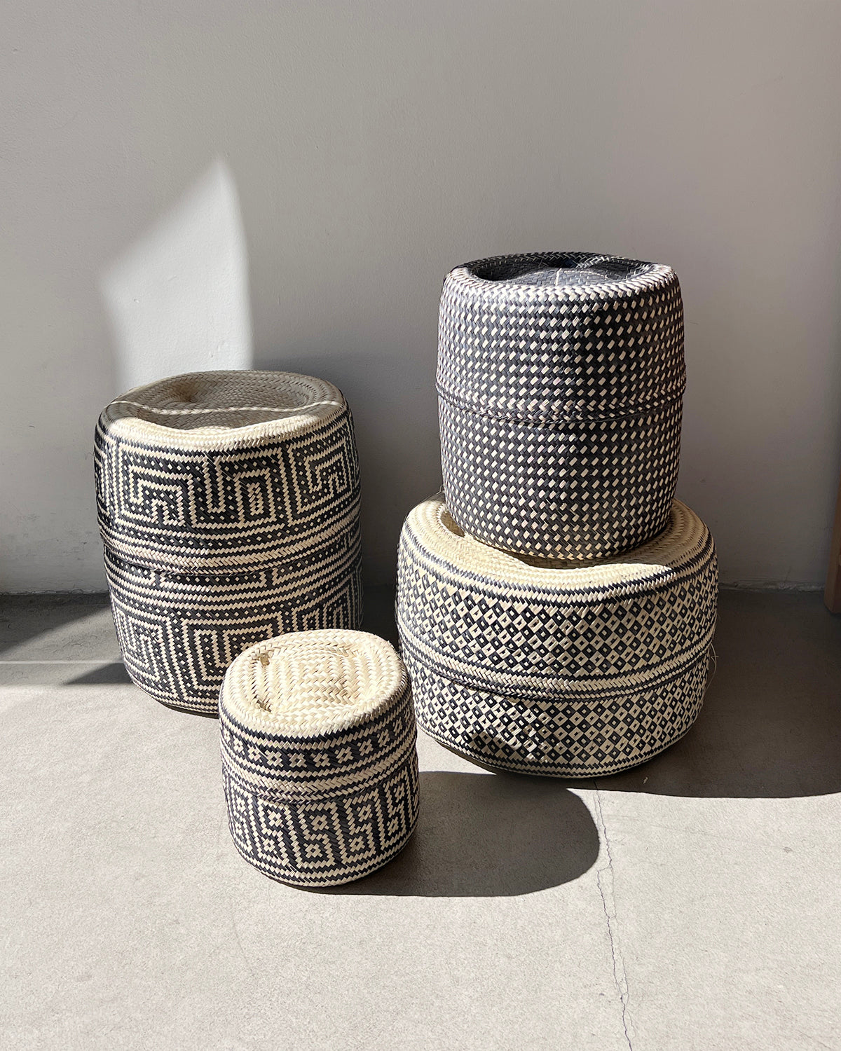 Set of Black & Natural Baskets