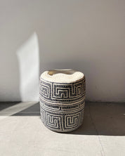 Black & Natural Basket with Lid