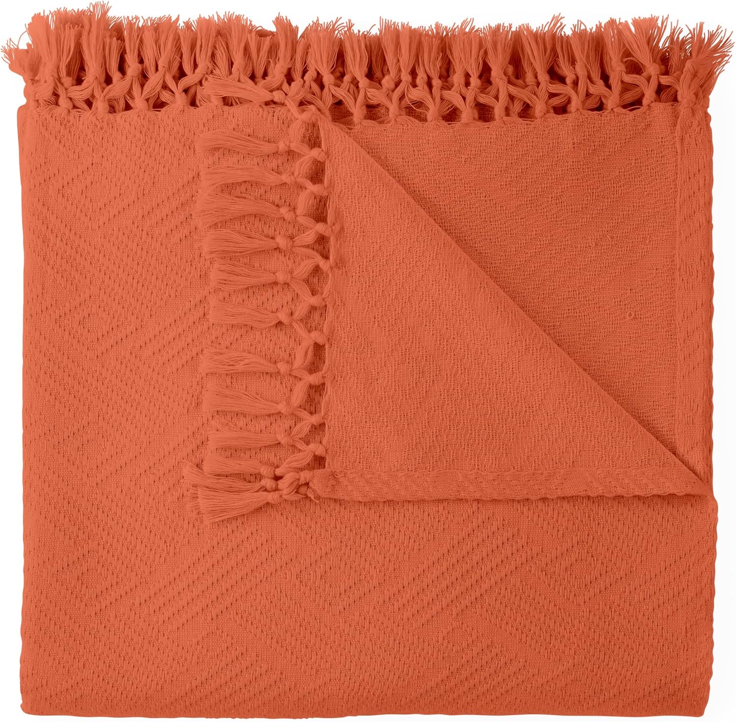 Diamond Jacquard Throw Rust