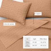 100% Cotton Honeycomb Waffle Garment Washed Quilt Set - Genevieve Collection