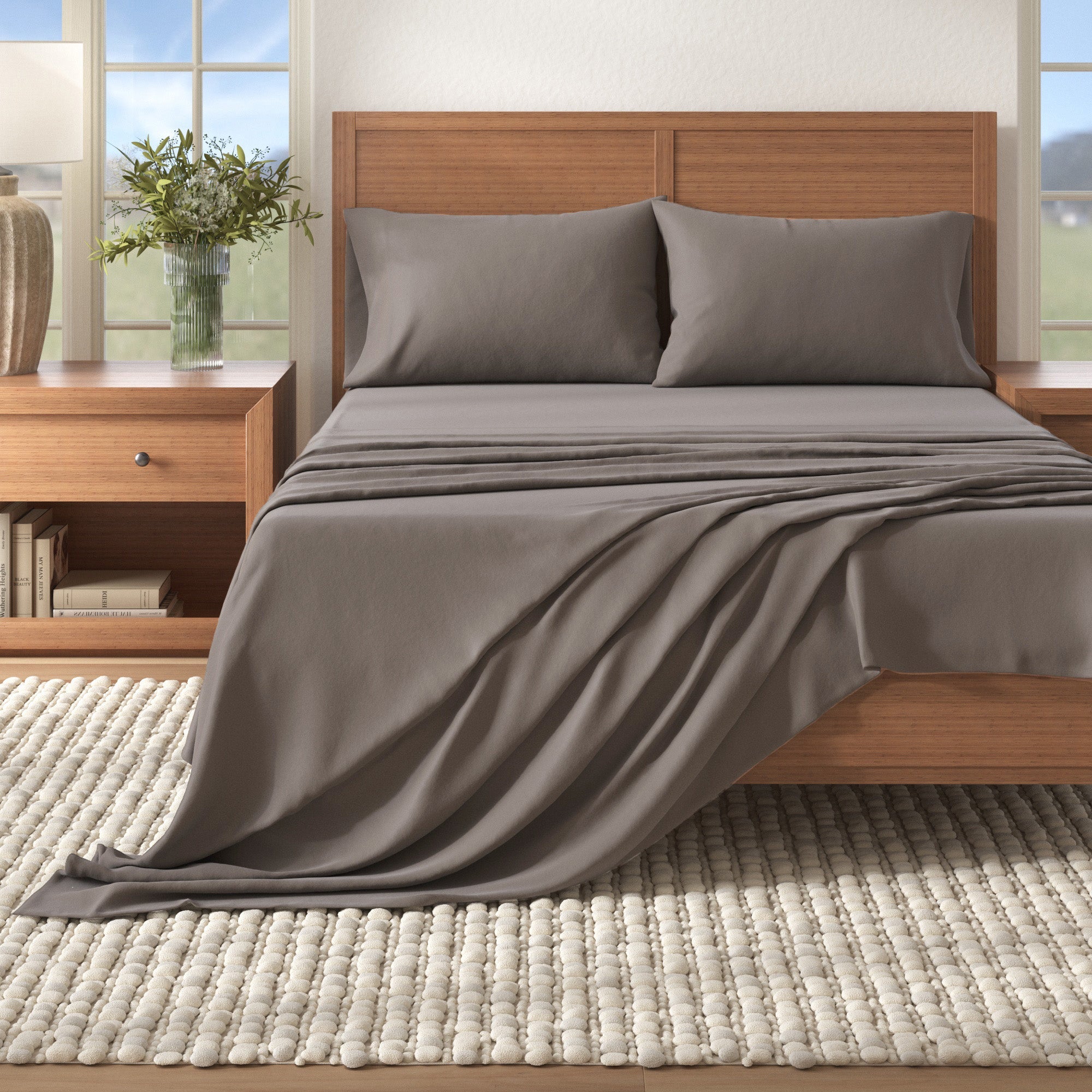 Cotton Solid Flannel Sheet - Nordic Collection