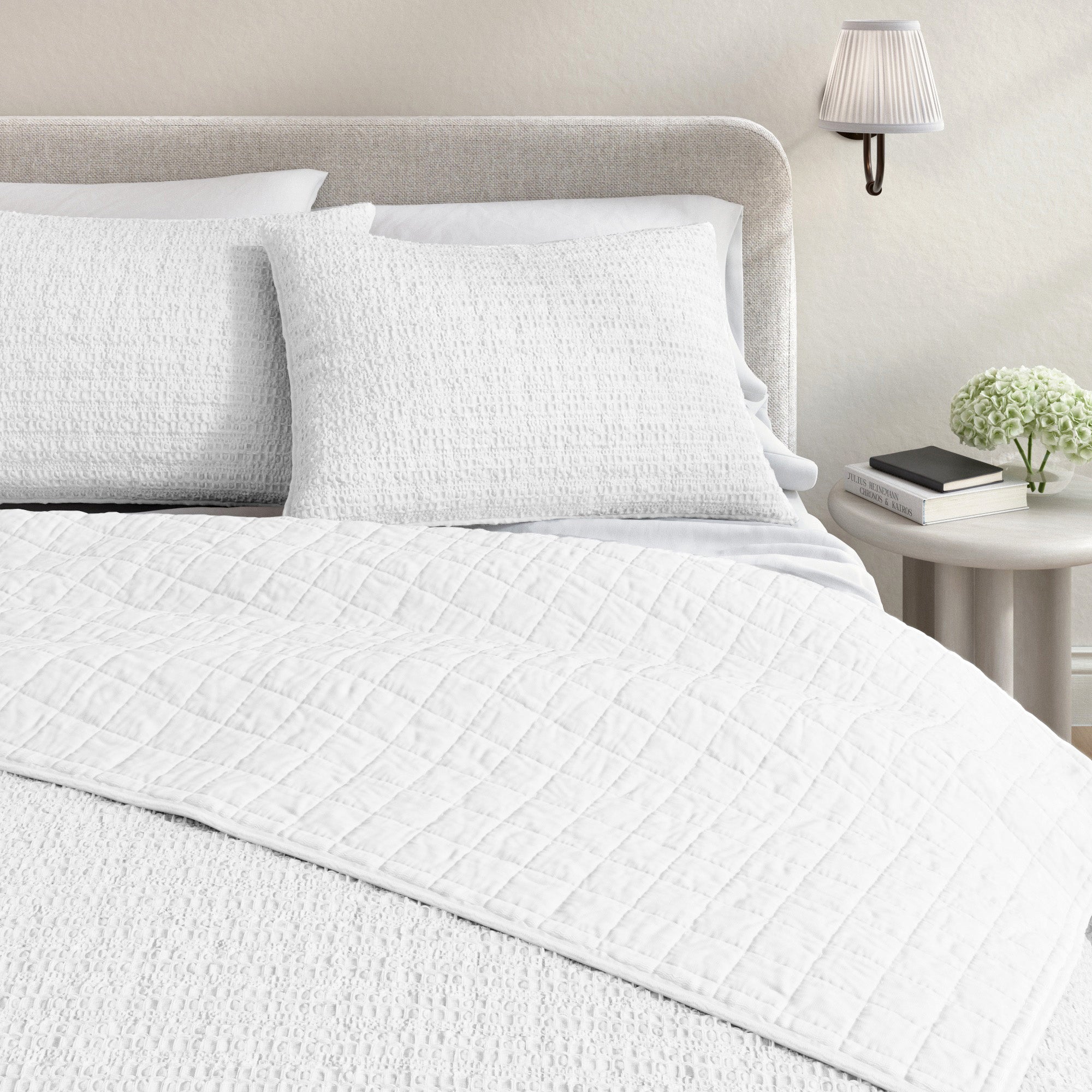 100% Cotton Honeycomb Waffle Garment Washed Quilt Set - Genevieve Collection