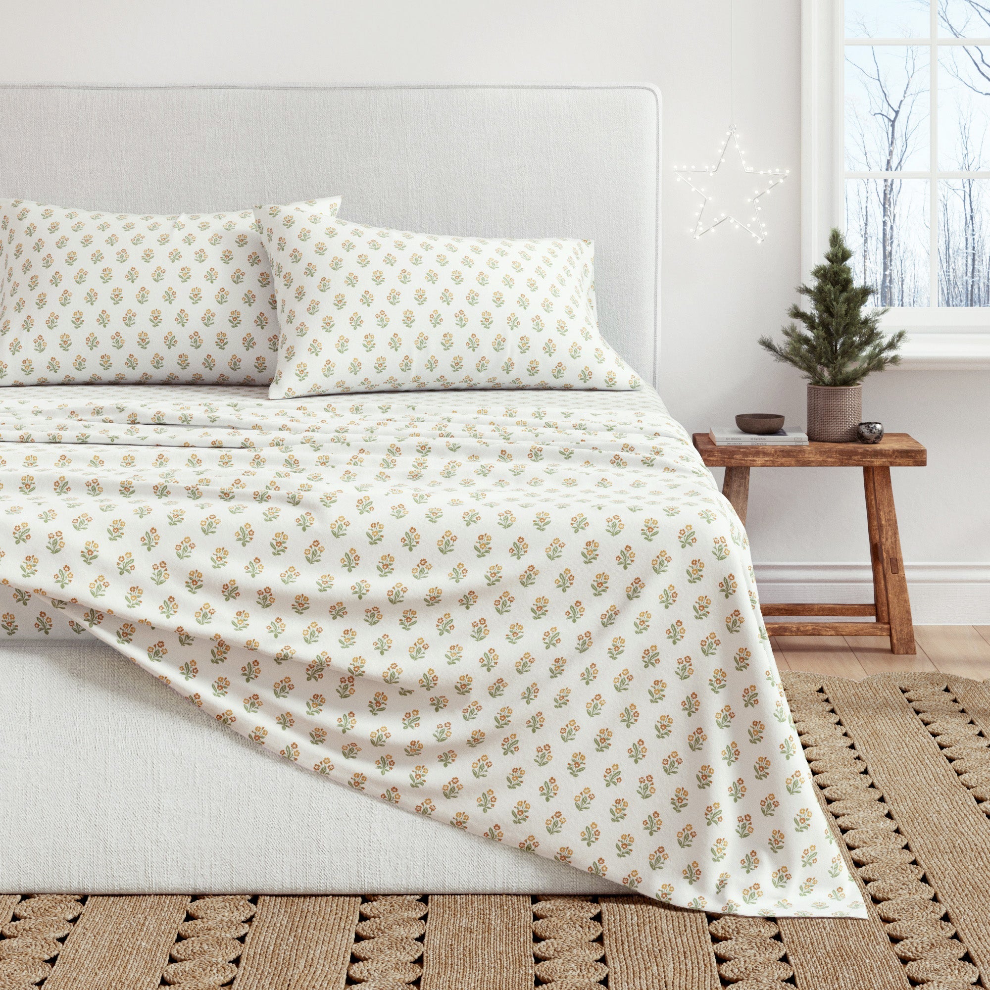 Turkish Cotton Flannel Sheet Set - Winter Floral Collection