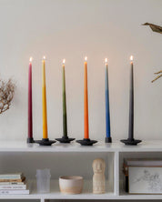 SALE Handmade Natural Dye Beeswax Candles, Pair