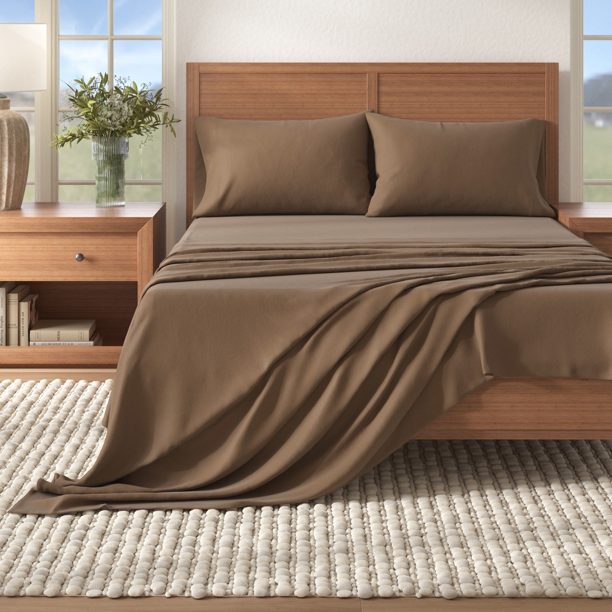 Cotton Solid Flannel Sheet - Nordic Collection