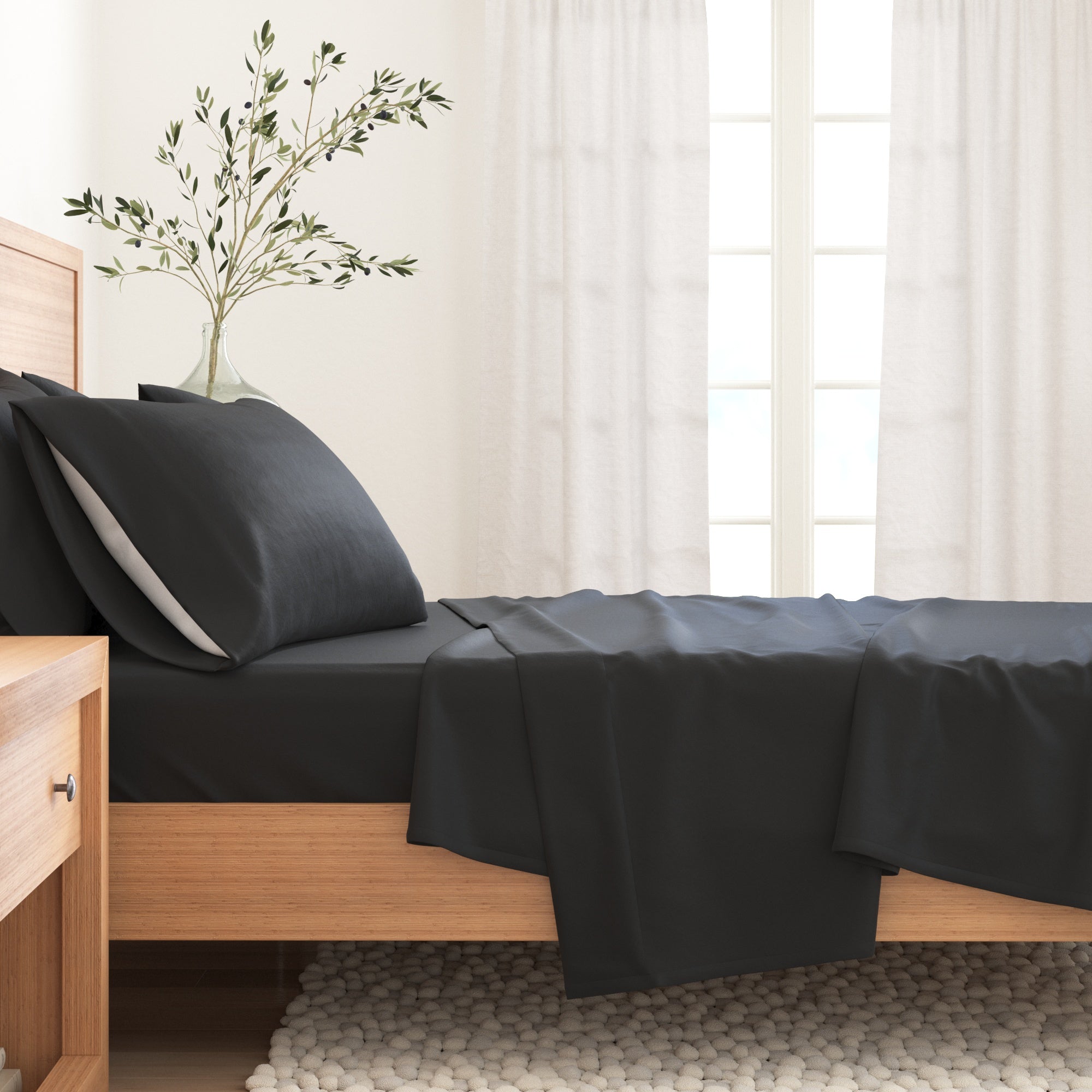 Cotton Solid Flannel Sheet - Nordic Collection