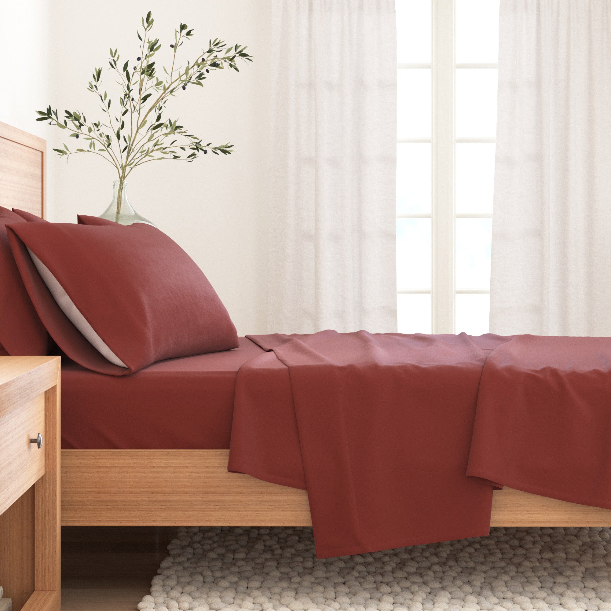 Cotton Solid Flannel Sheet - Nordic Collection