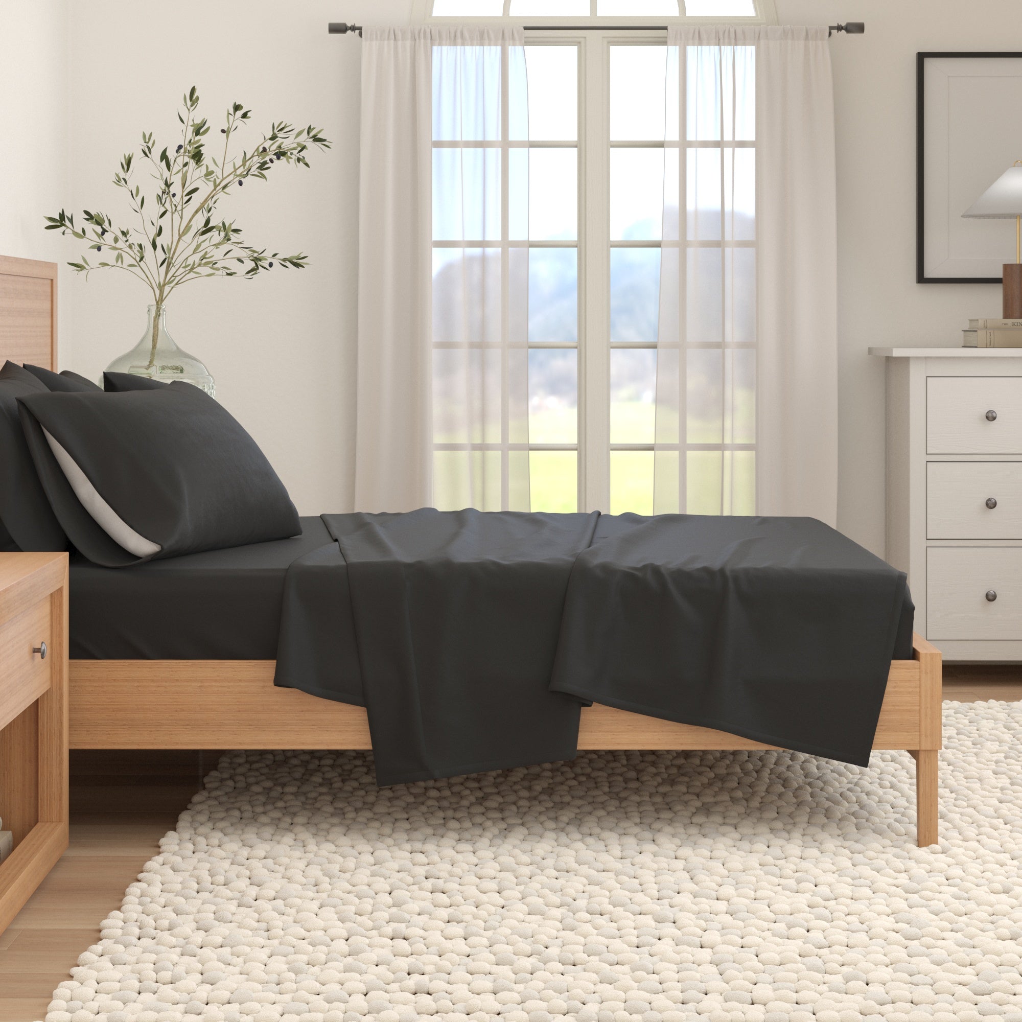 Cotton Solid Flannel Sheet - Nordic Collection