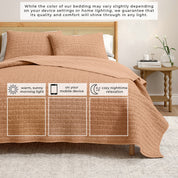100% Cotton Honeycomb Waffle Garment Washed Quilt Set - Genevieve Collection