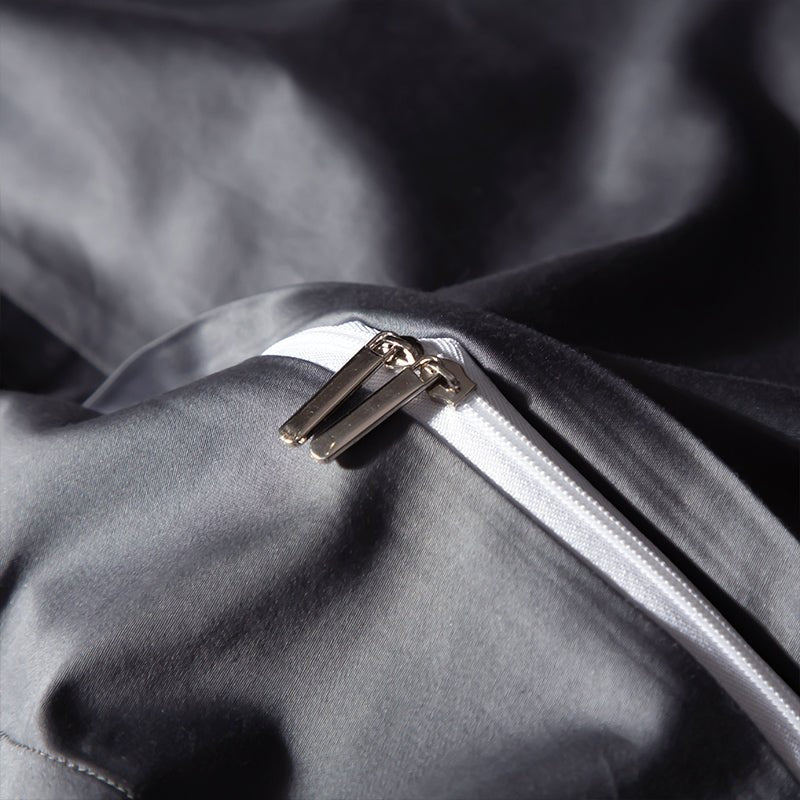 Zipper closure for duvet cover from Grand Gray Bedding Set