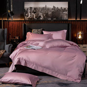 Duchess Pink Bedding Set on a bed - front view