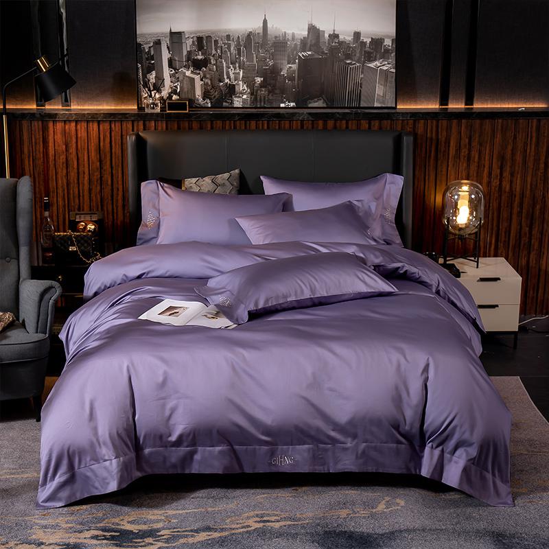 Majestic Purple Bedding Set on a bed - front view