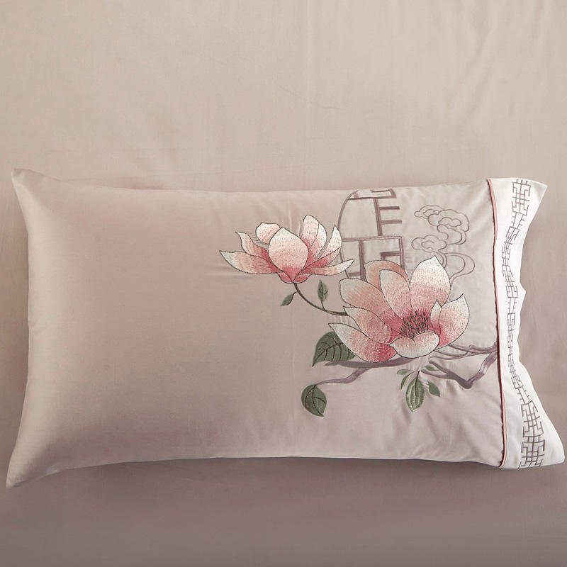 Cherry Blossom Bedding Set | 600 TC Embroidered Egyptian Cotton