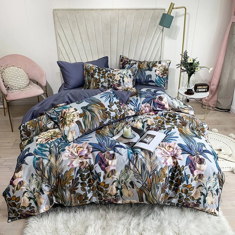 Botanical Bliss Bedding Set on a bed - front view