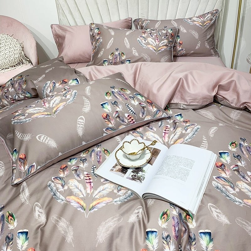 Rosy Feather Bedding Set - Castle Home